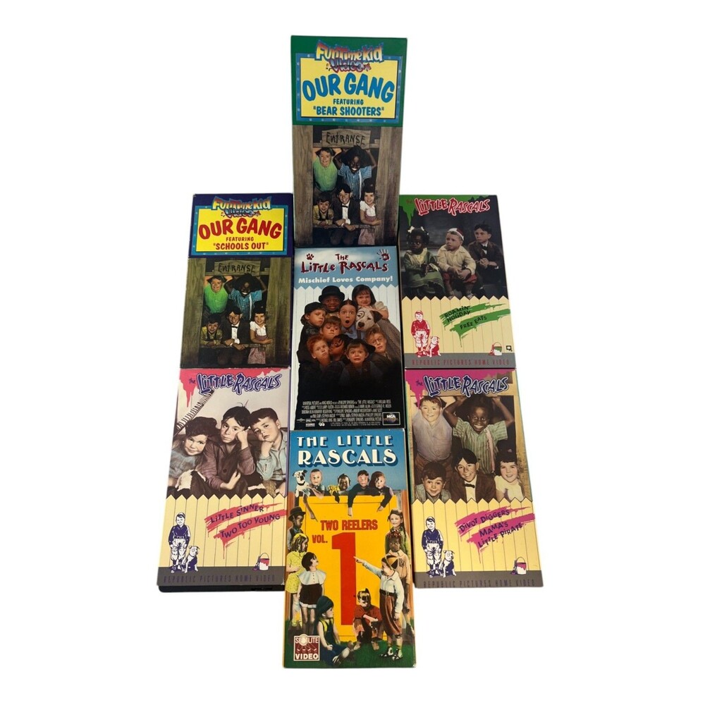 THE LITTLE RASCALS / OUR GANG TV Show & Movie Lot 7 VHS Tapes 80s 90 Tested